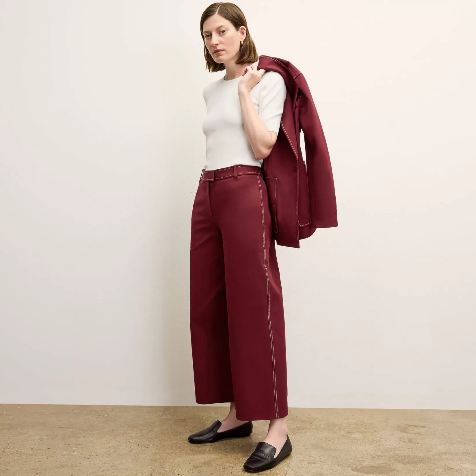 Suiting | M.M.LaFleur The Abby Jean - Contrast Stitch Eco Better Than Denim BerryJam