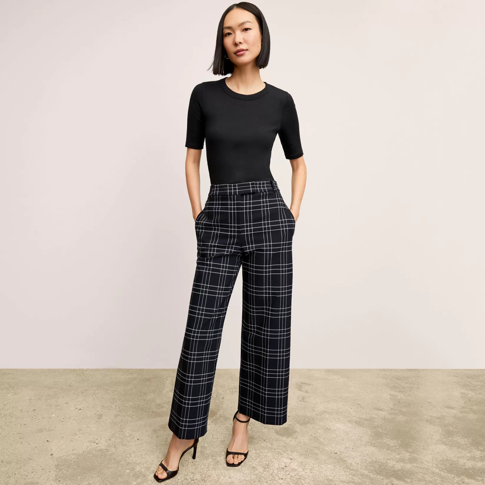 Pants | M.M.LaFleur The Abby Jean - Powerstretch Plaid Black/White