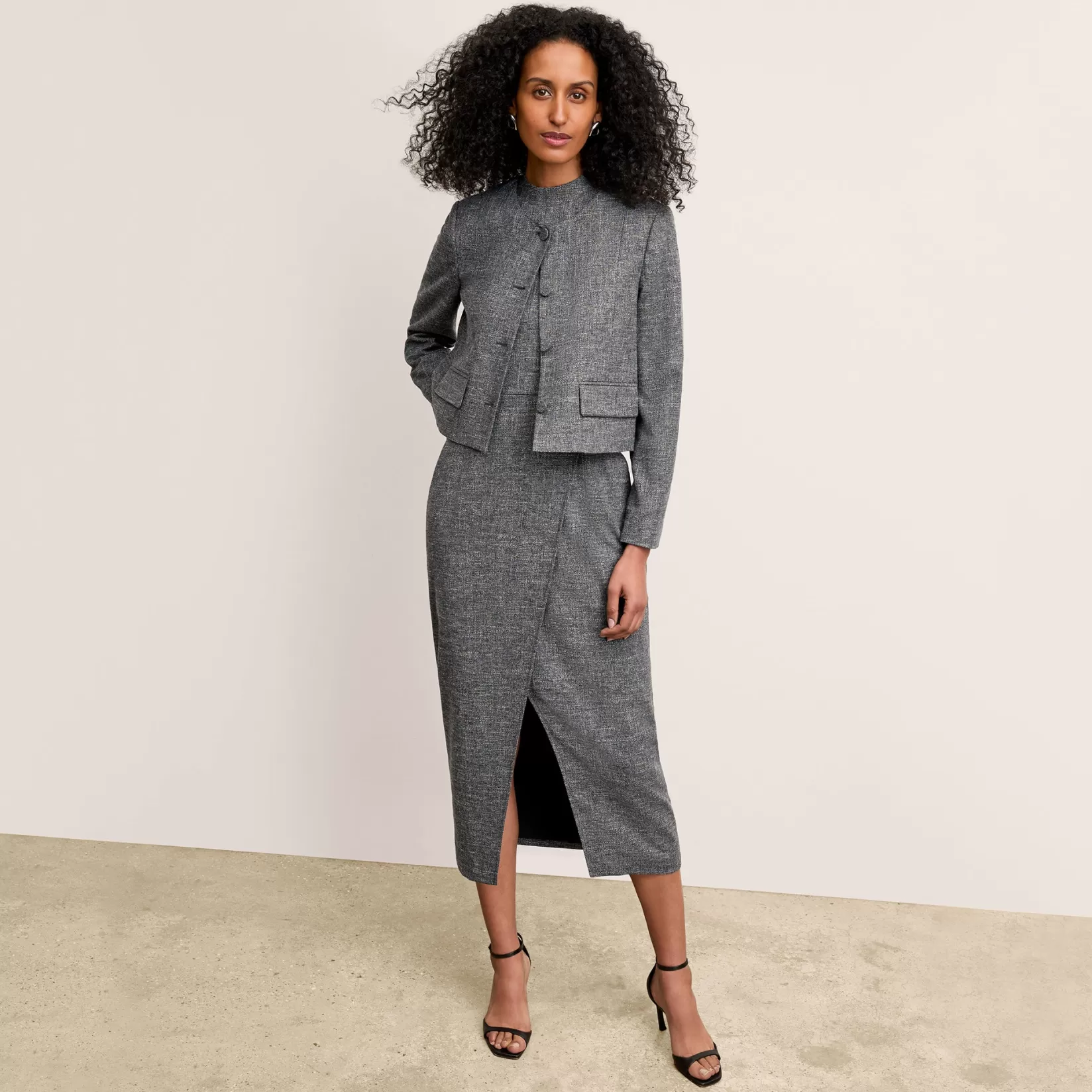 Jackets | Suiting | M.M.LaFleur The Aniya Jacket - Crosshatch Suiting Black/White