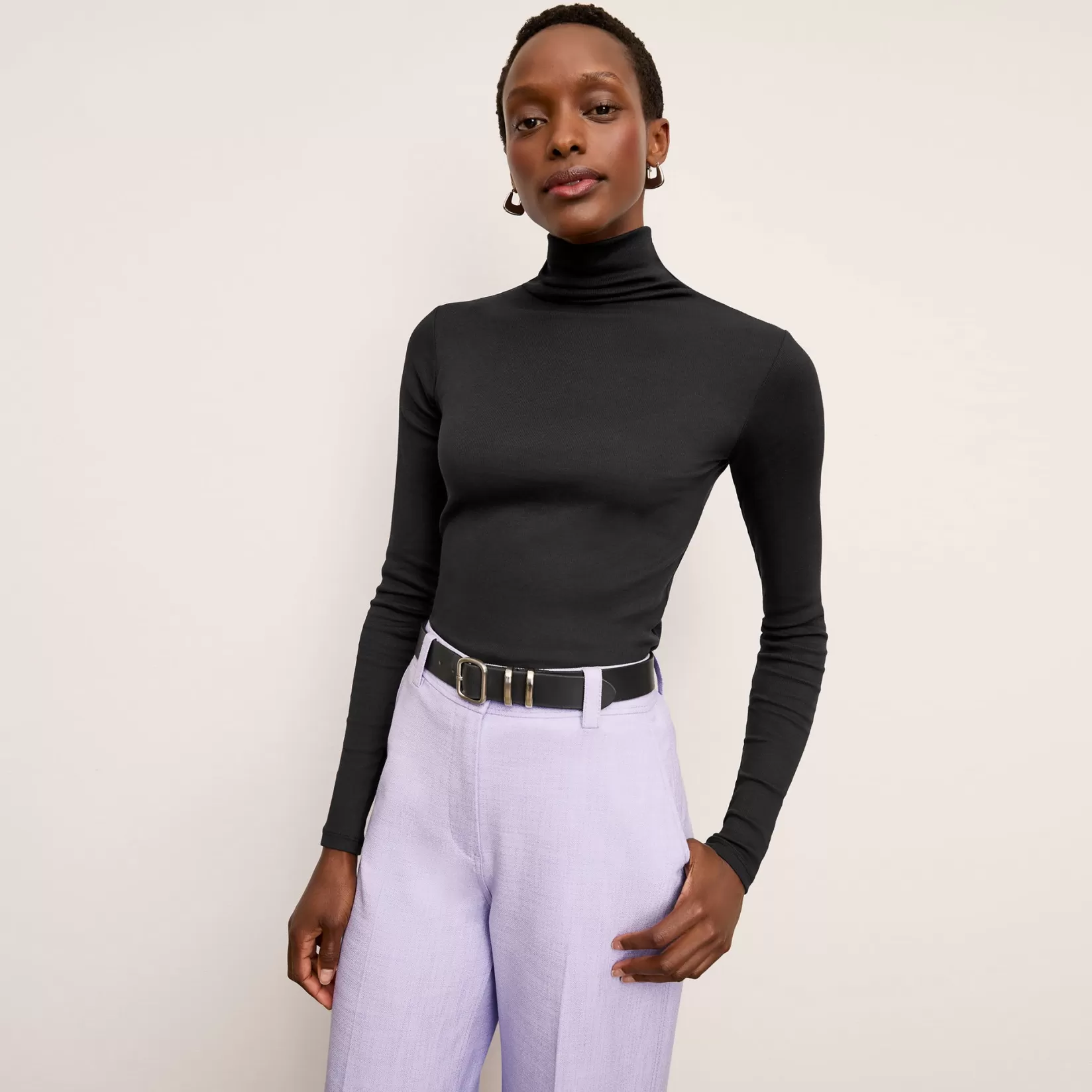 Tops | M.M.LaFleur The Axam Turtleneck - Ribbed Pima Cotton Black