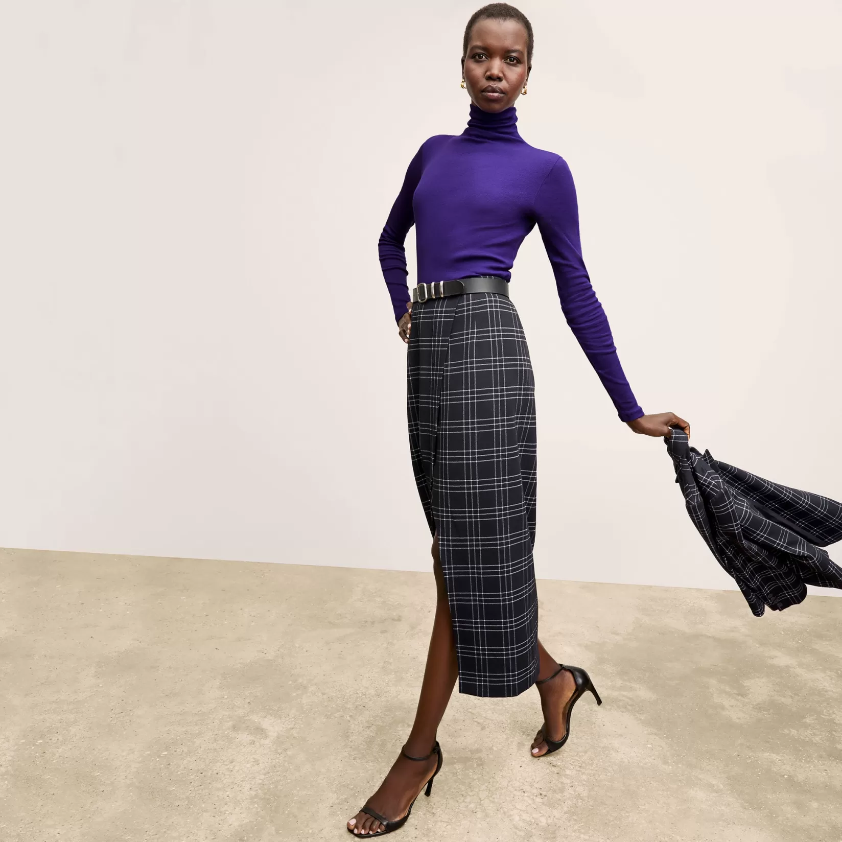 T-Shirts | M.M.LaFleur The Axam Turtleneck - Ribbed Pima Cotton Ube
