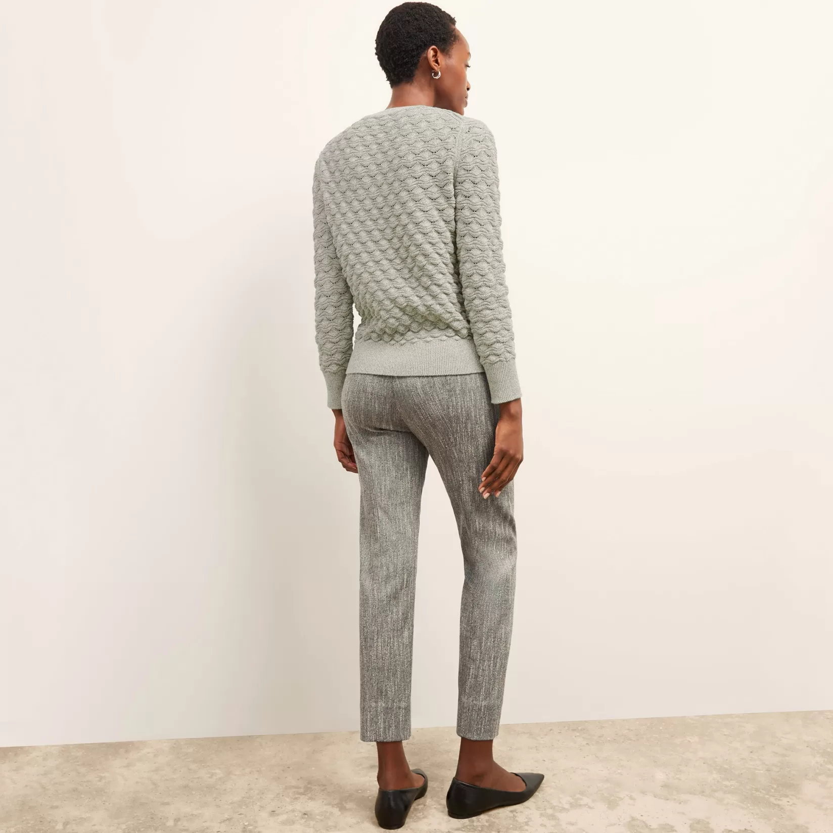 Sweaters | M.M.LaFleur The Butler Sweater - Wavy Cotton Knit GrayMelange