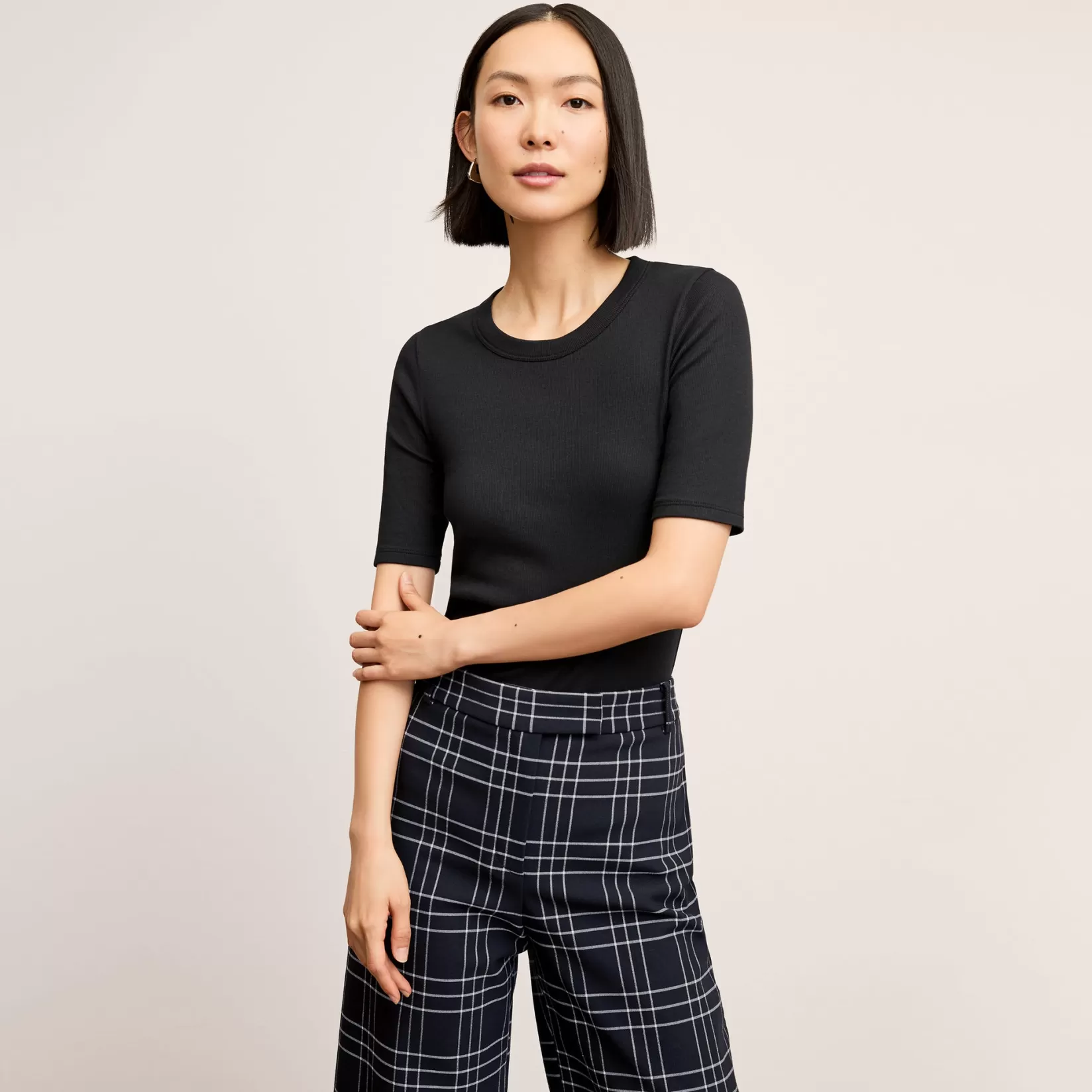 Tops | T-Shirts | M.M.LaFleur The Chana T-Shirt - Organic Ribbed Pima Cotton Black
