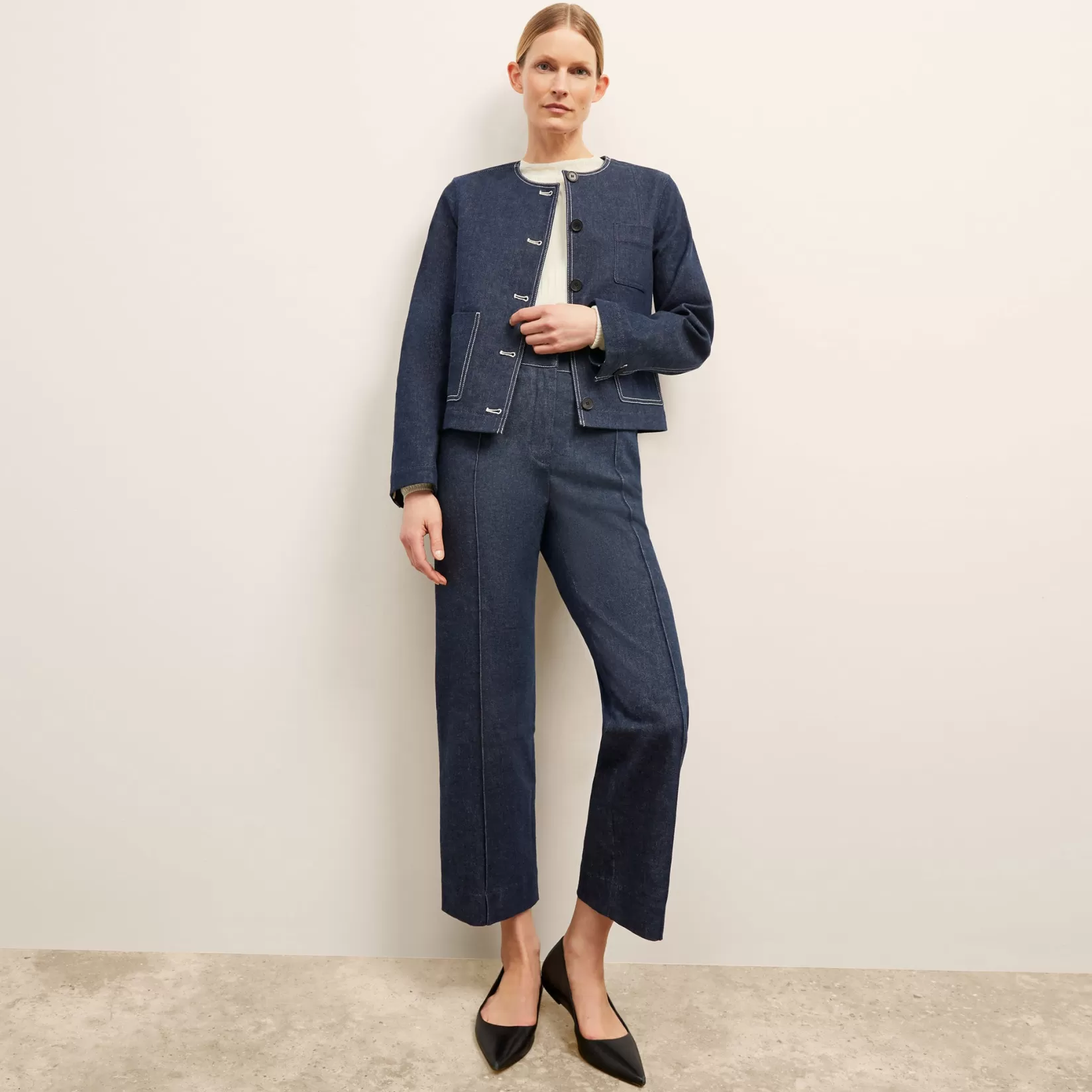 Pants | M.M.LaFleur The Christy Pant - Stretch Denim Suiting DarkWash