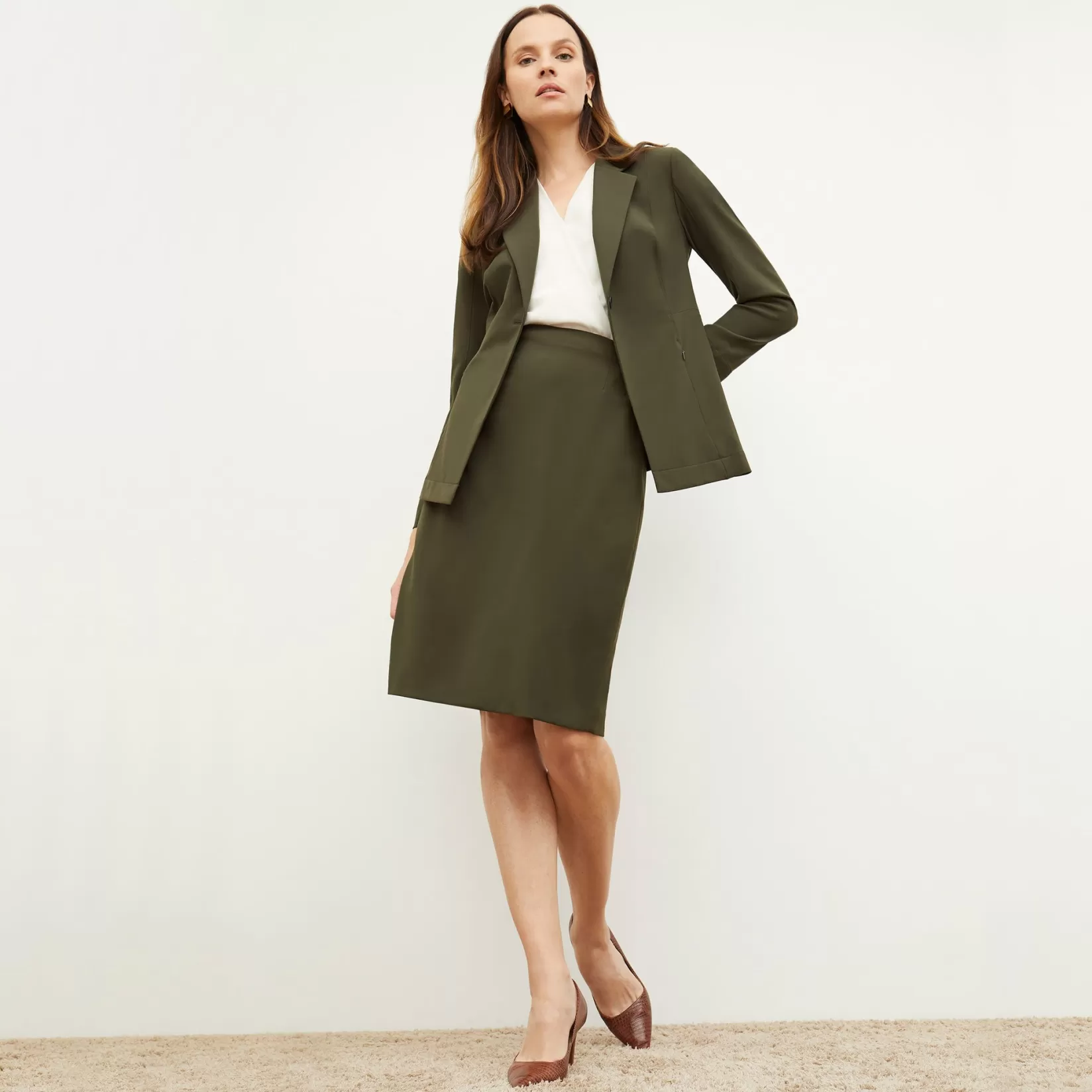 Skirts | M.M.LaFleur The Cobble Hill Skirt - OrigamiTech Olive