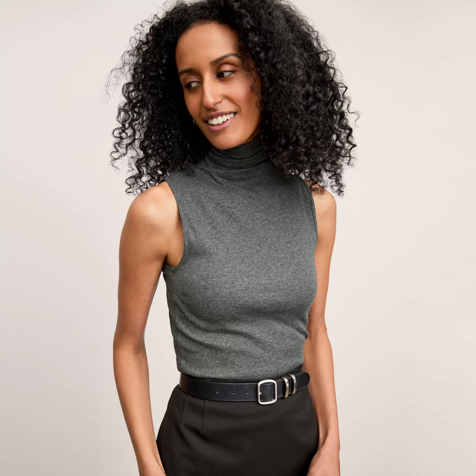 T-Shirts | M.M.LaFleur The Jett Tank - Organic Ribbed Pima Cotton Charcoal