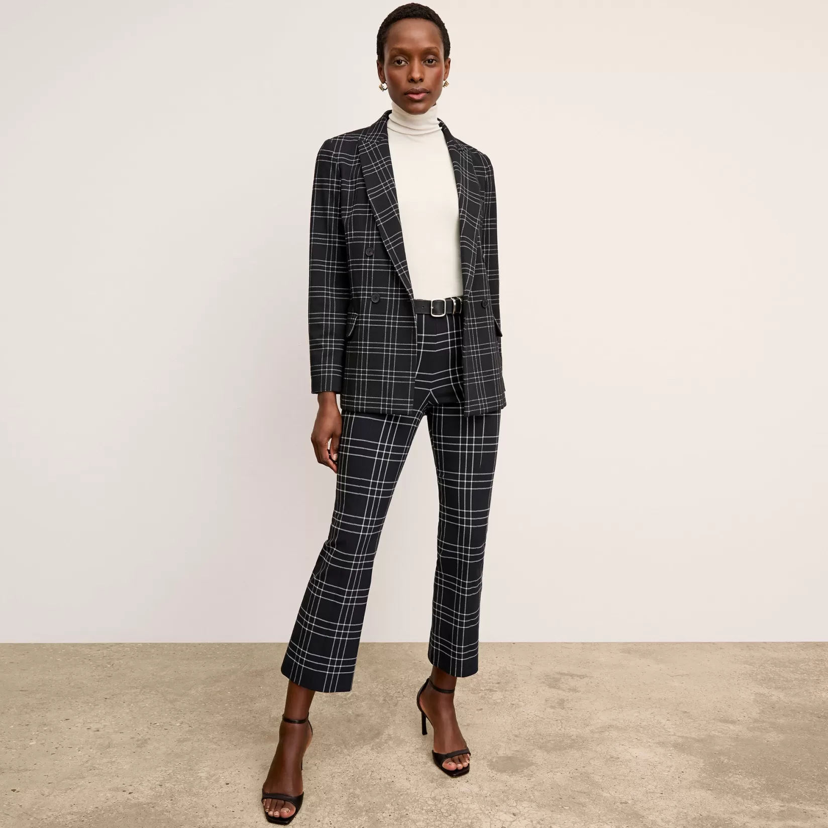 Pants | M.M.LaFleur The Kick Flare Foster Pant - PowerStretch Plaid Black/White