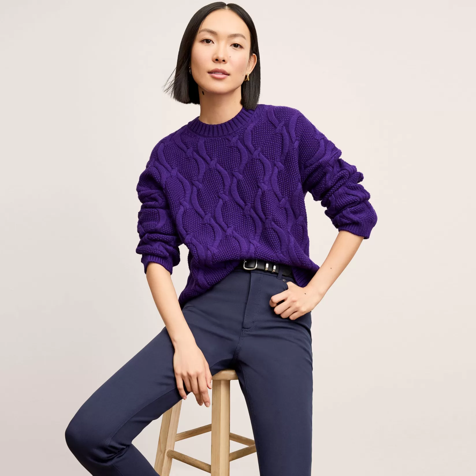 Sweaters | M.M.LaFleur The Kiki Sweater - Cable Knit Ube