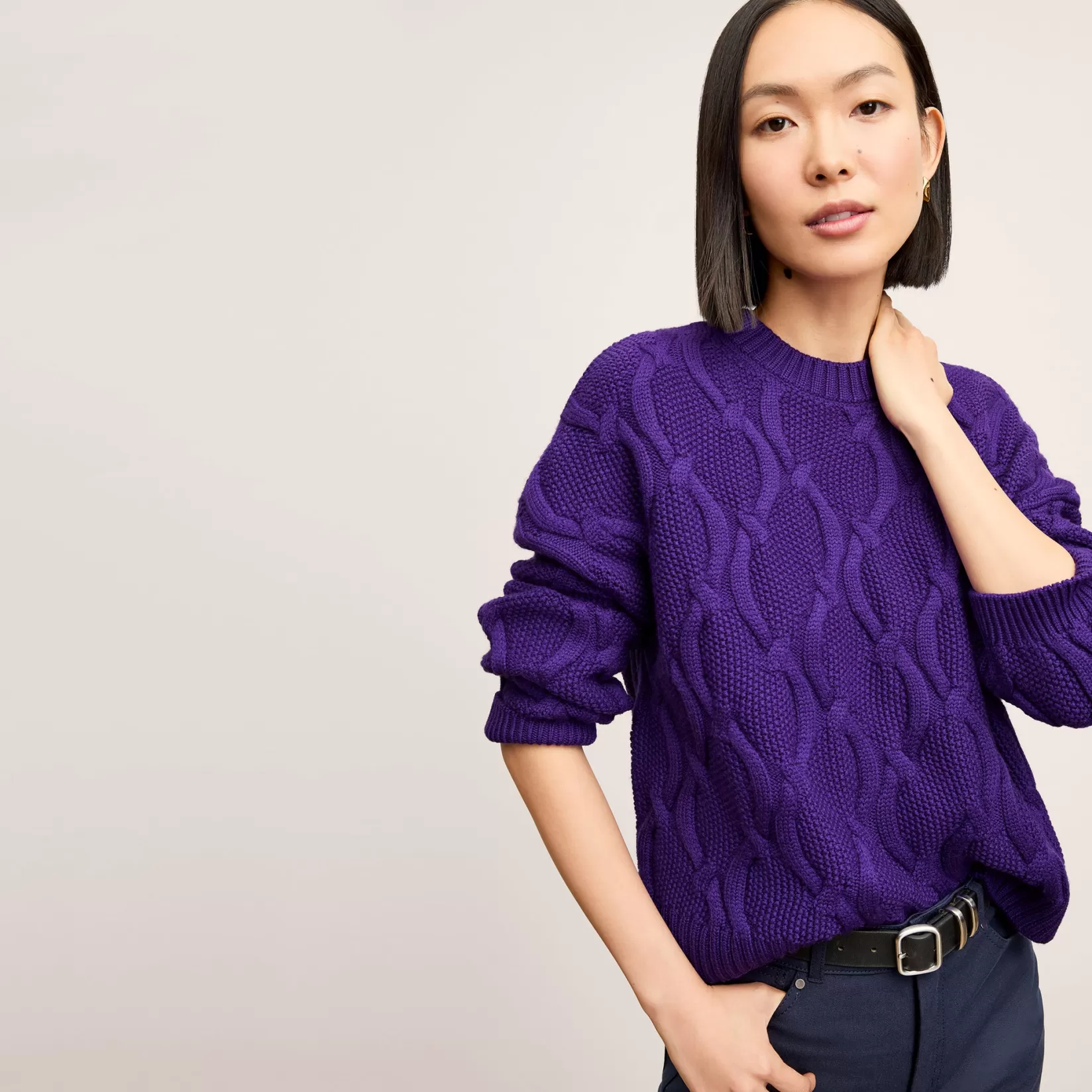 Sweaters | M.M.LaFleur The Kiki Sweater - Cable Knit Ube
