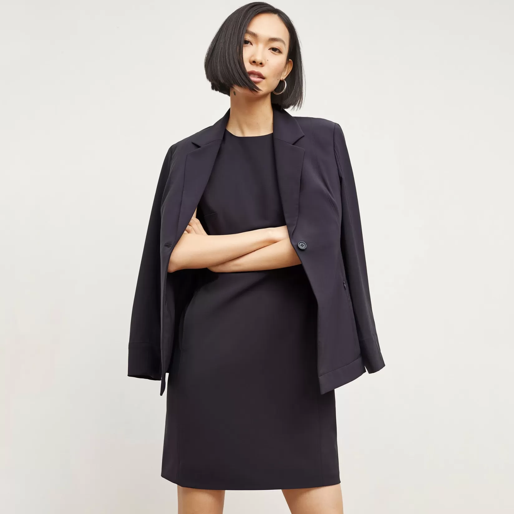 Suiting | M.M.LaFleur The Maaza Travel Dress - OrigamiTech CoolCharcoal
