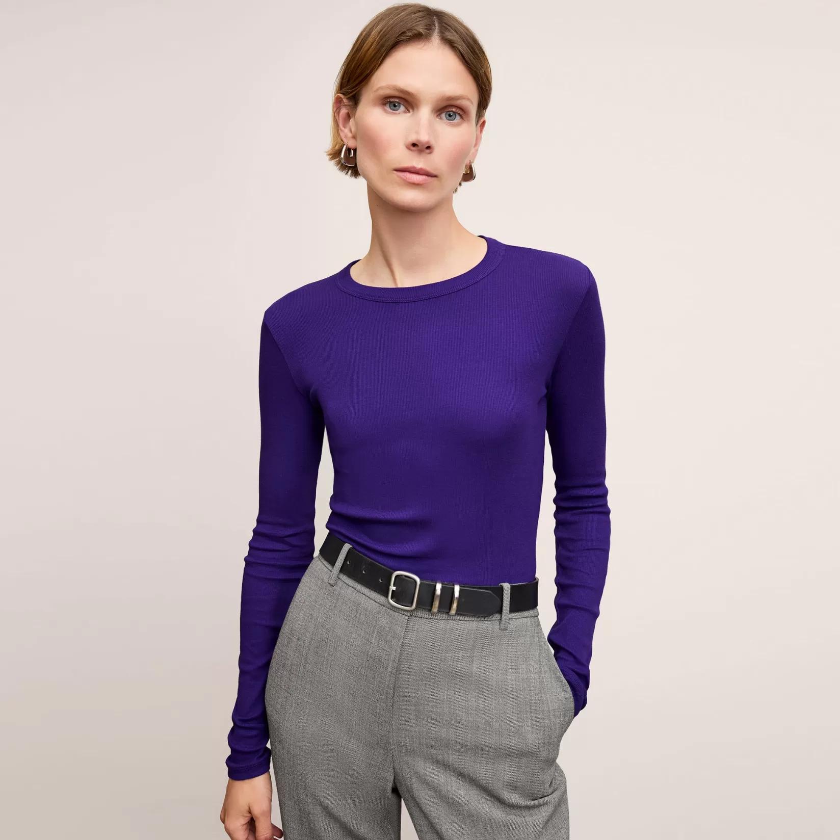 Tops | M.M.LaFleur The Malley Top - Organic Ribbed Pima Cotton Ube