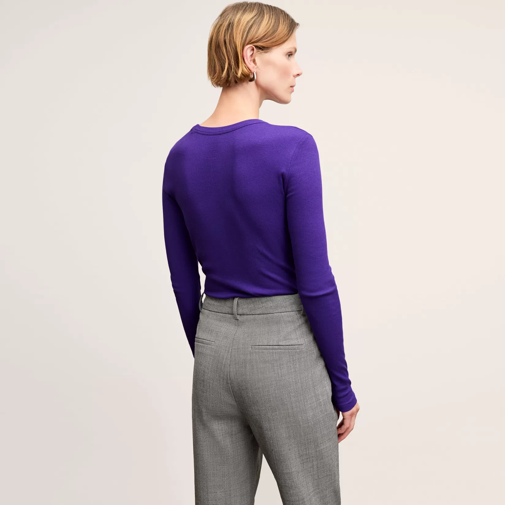 Tops | M.M.LaFleur The Malley Top - Organic Ribbed Pima Cotton Ube