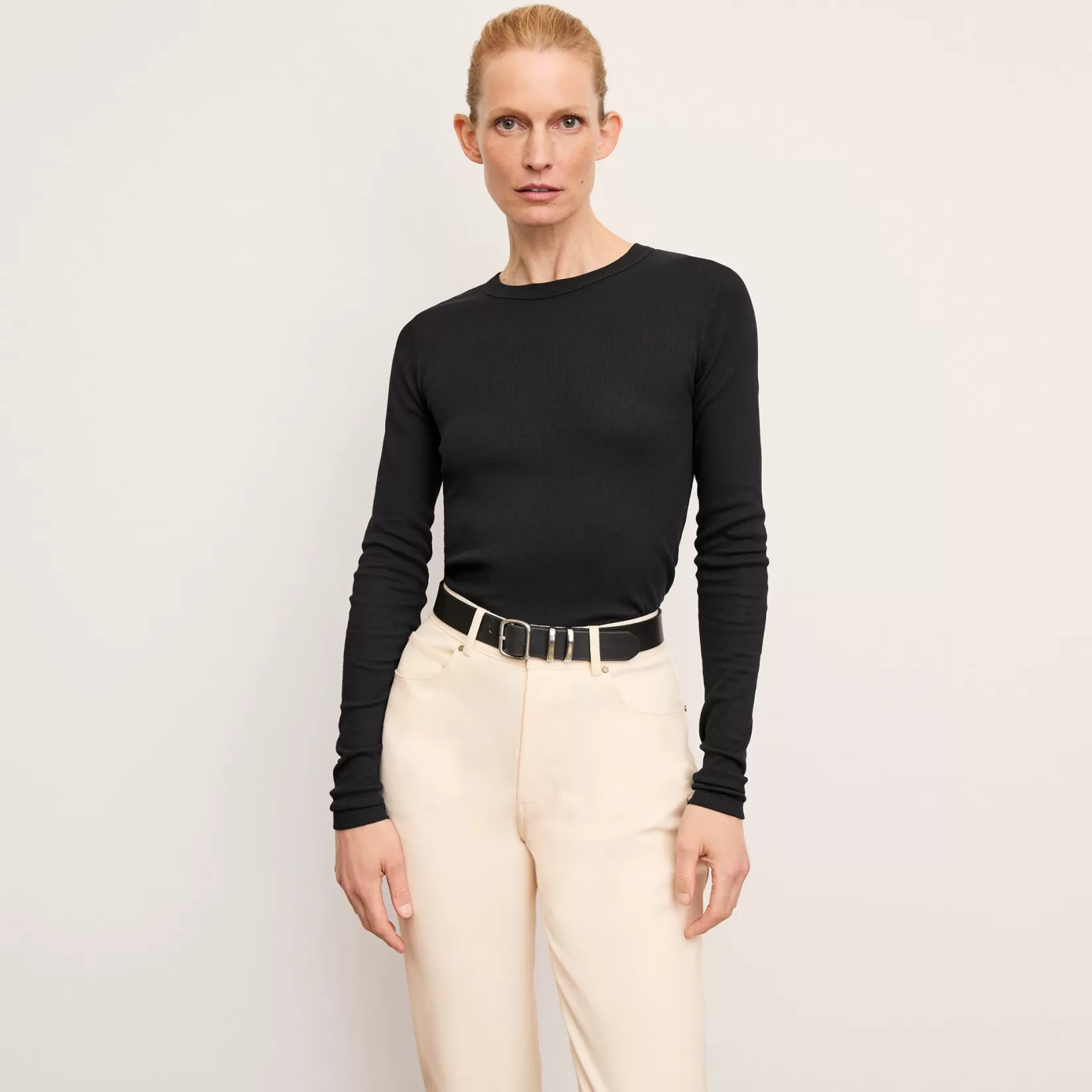 T-Shirts | M.M.LaFleur The Malley Top - Organic Ribbed Pima Cotton Black