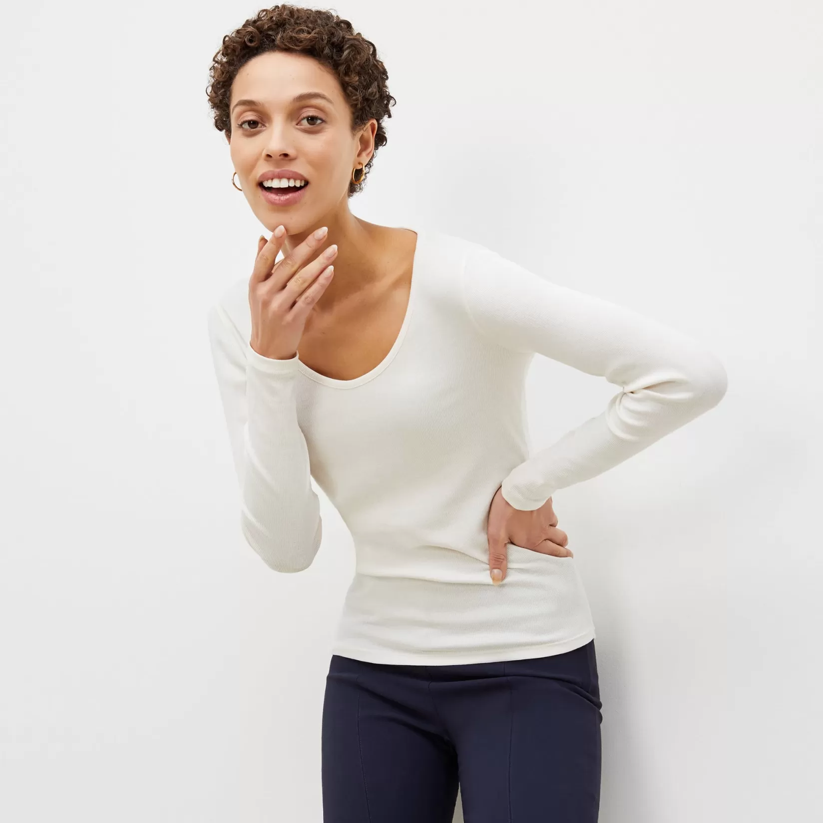 Tops | T-Shirts | M.M.LaFleur The Marcia T-Shirt - Ribbed Pima Cotton Ivory