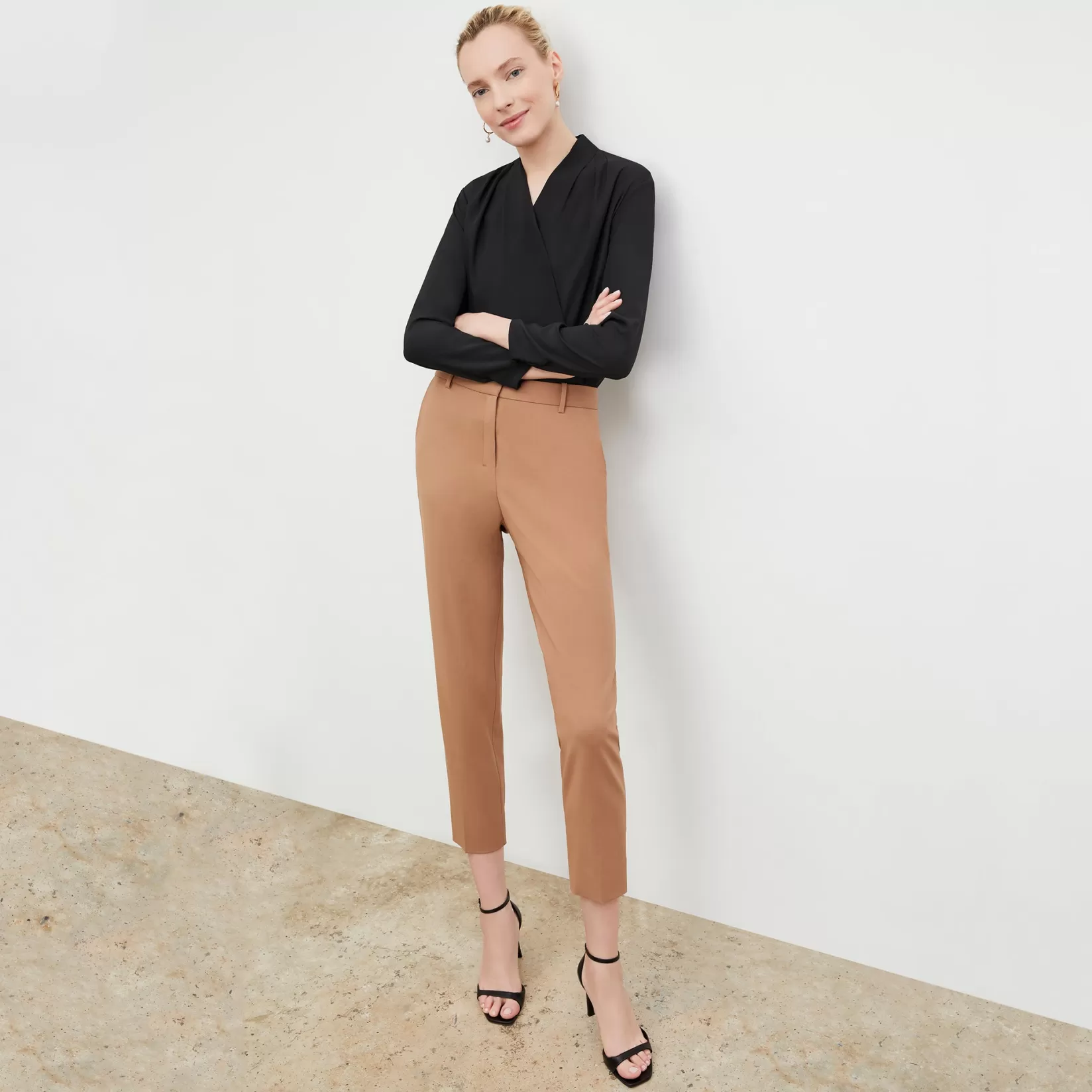 T-Shirts | M.M.LaFleur The Mejia Pant - Washable Wool Twill Camel