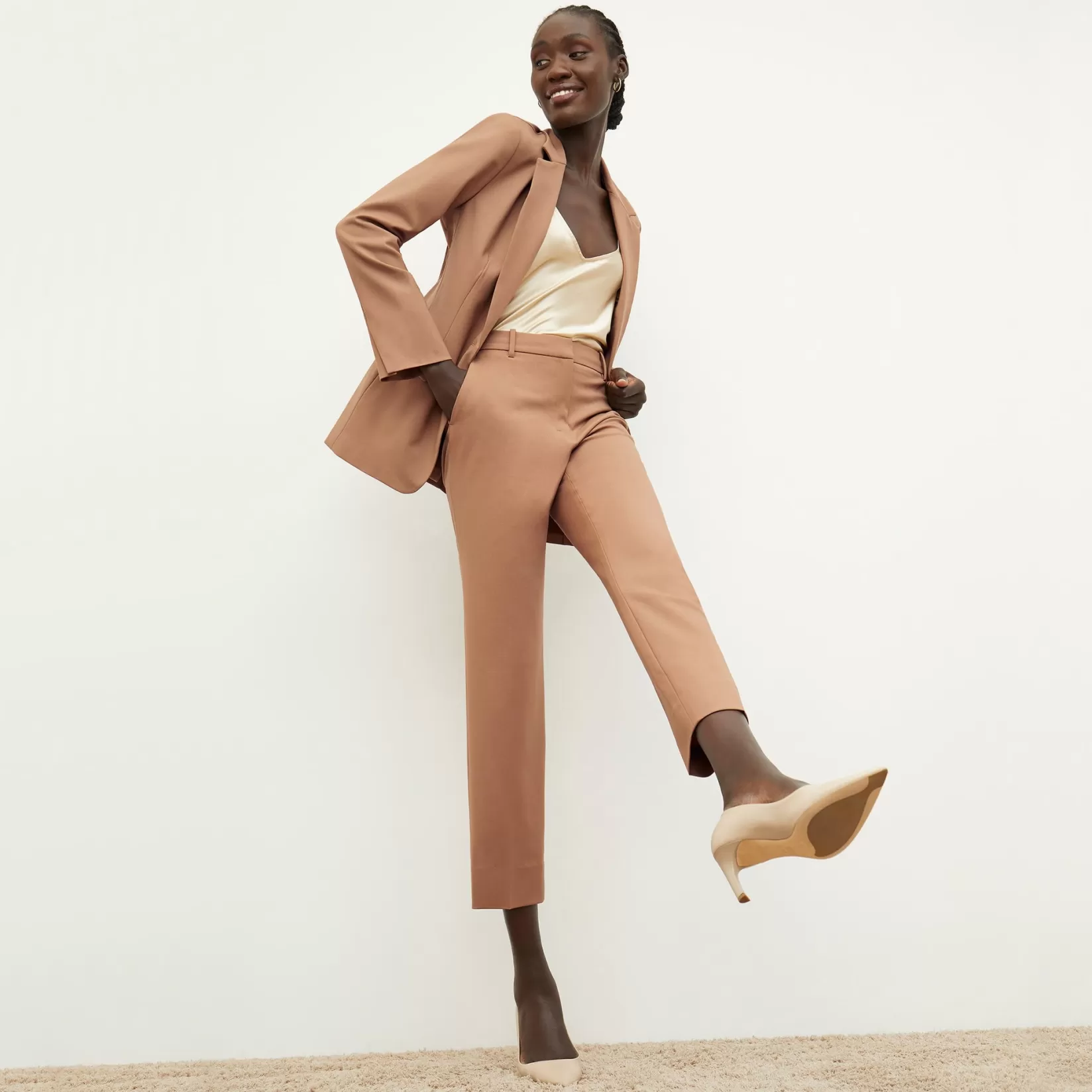 T-Shirts | M.M.LaFleur The Mejia Pant - Washable Wool Twill Camel