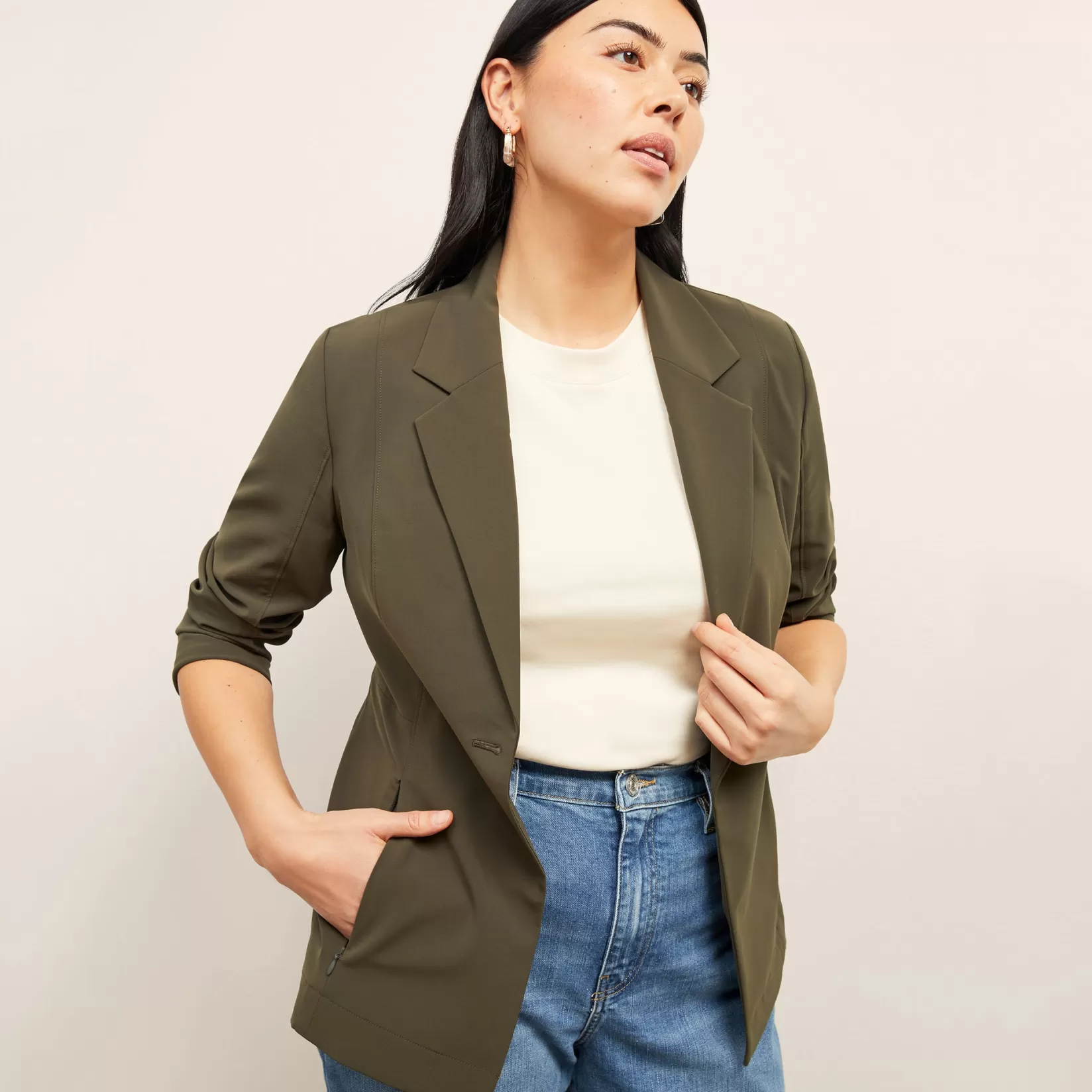 Skirts | M.M.LaFleur The Moreland Travel Blazer - OrigamiTech Olive