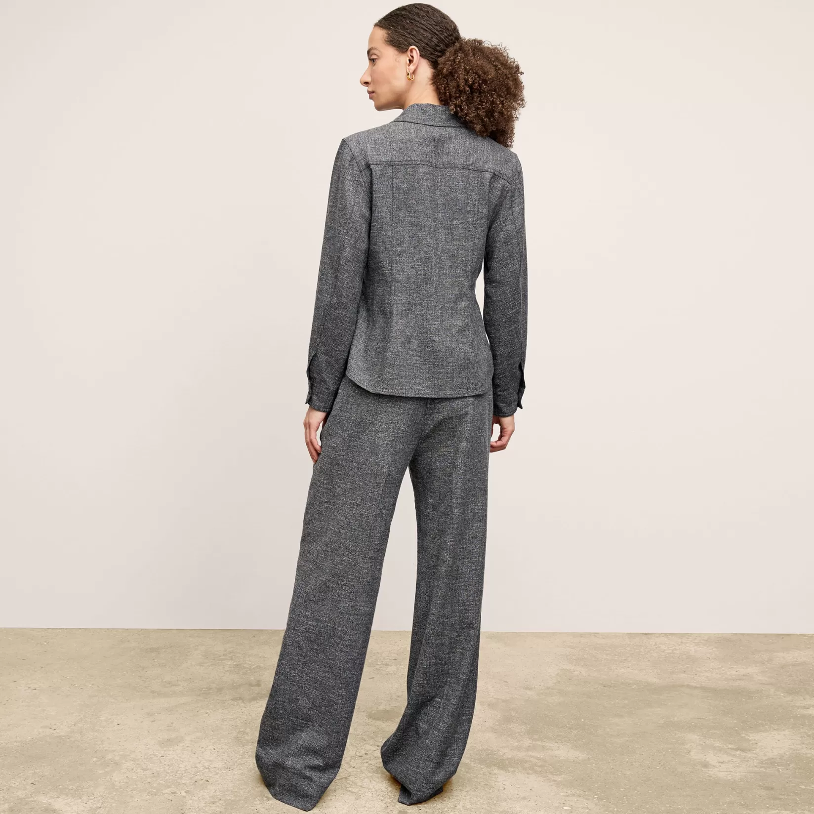 Jackets | Suiting | M.M.LaFleur The Natalia Shacket - Crosshatch Suiting Black/White