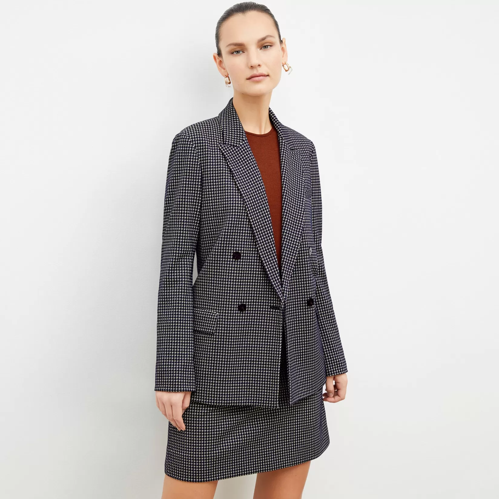 Suiting | M.M.LaFleur The O'Hara Blazer - Stretch Houndstooth Black/WhiteHoundstooth