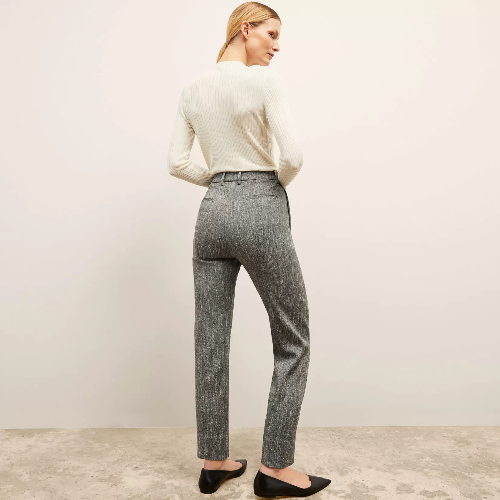 Suiting | M.M.LaFleur The Pearl Pant - Cotton Tweed Black/Ivory