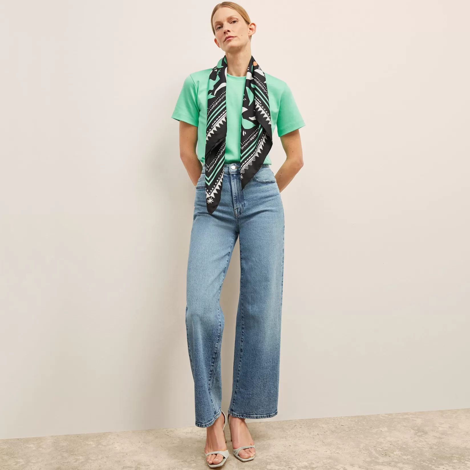 Accessories | M.M.LaFleur The Scarf - Washable Silk SeafoamGreenIconPrint