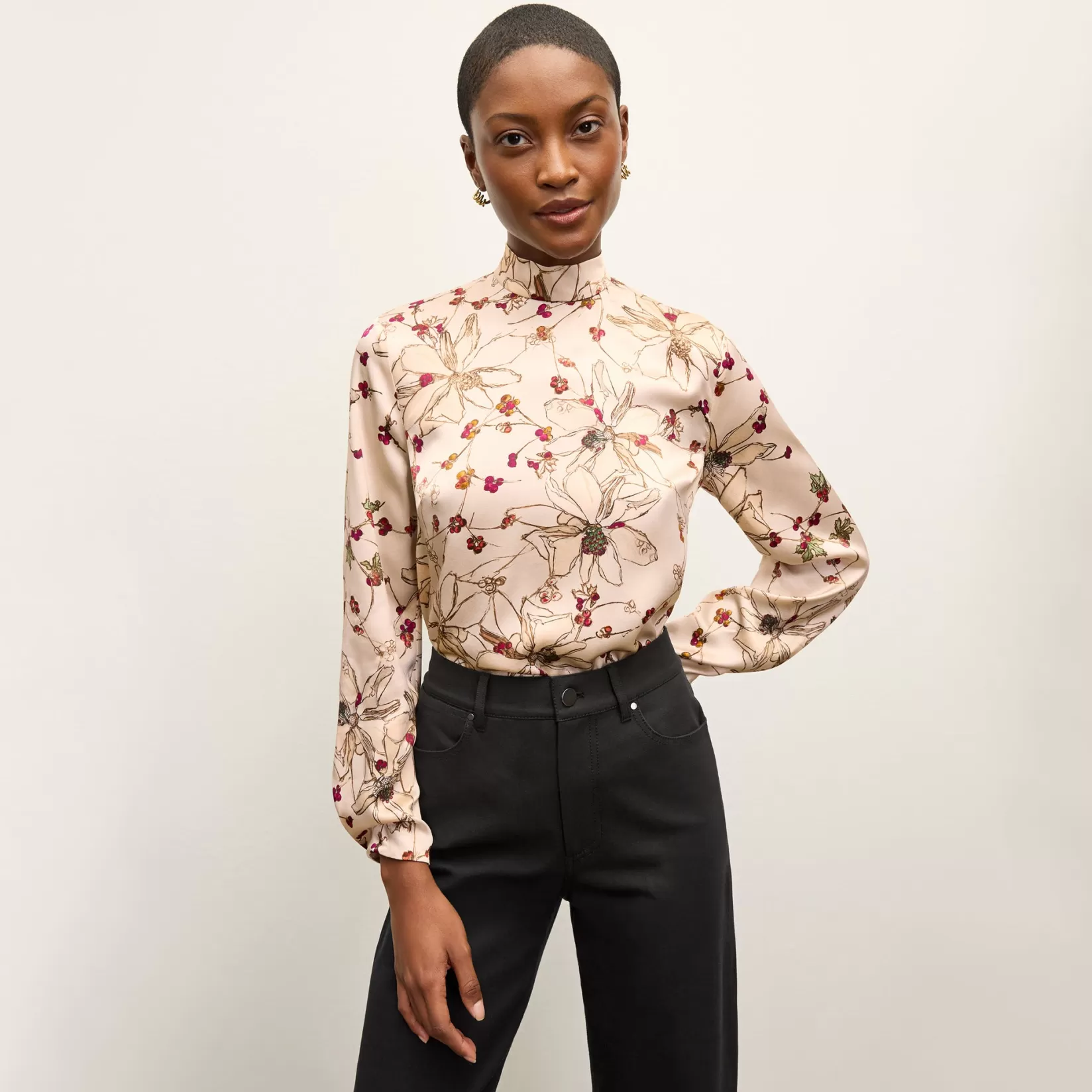 Tops | M.M.LaFleur The Sohee Top - Washable Silk Charmeuse BotanicalPrint