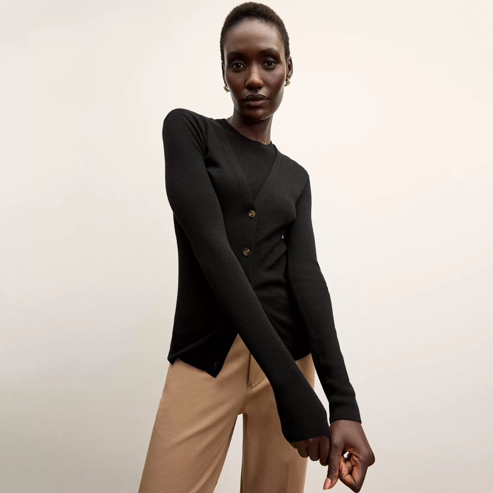 Tops | Sweaters | M.M.LaFleur The Watson Cardigan - Ribbed Merino Black