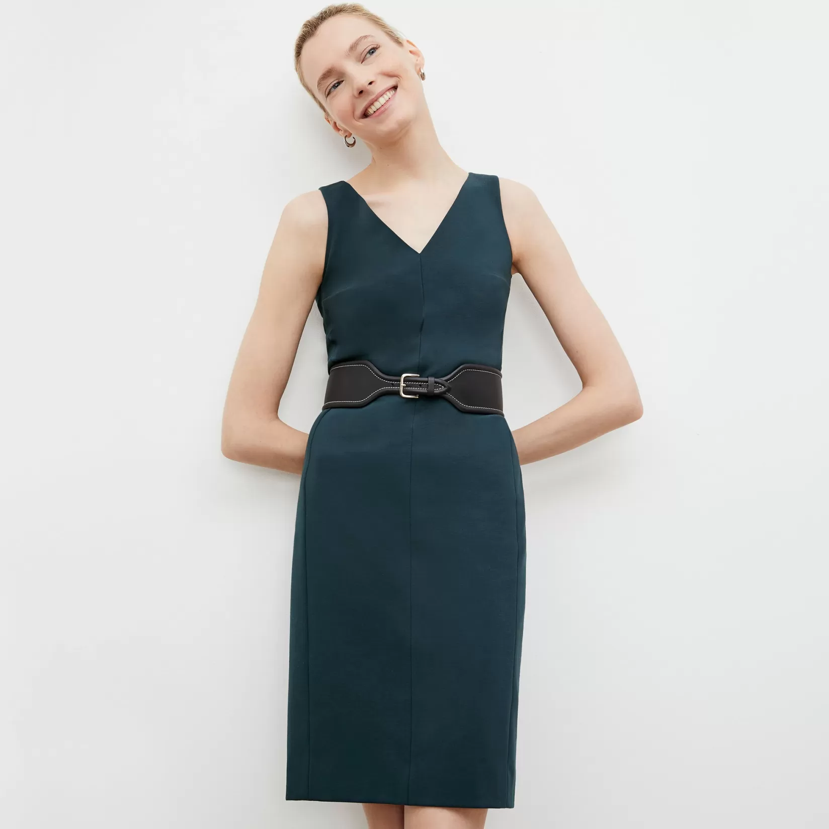 Accessories | M.M.LaFleur The Wide Stitched Belt Black