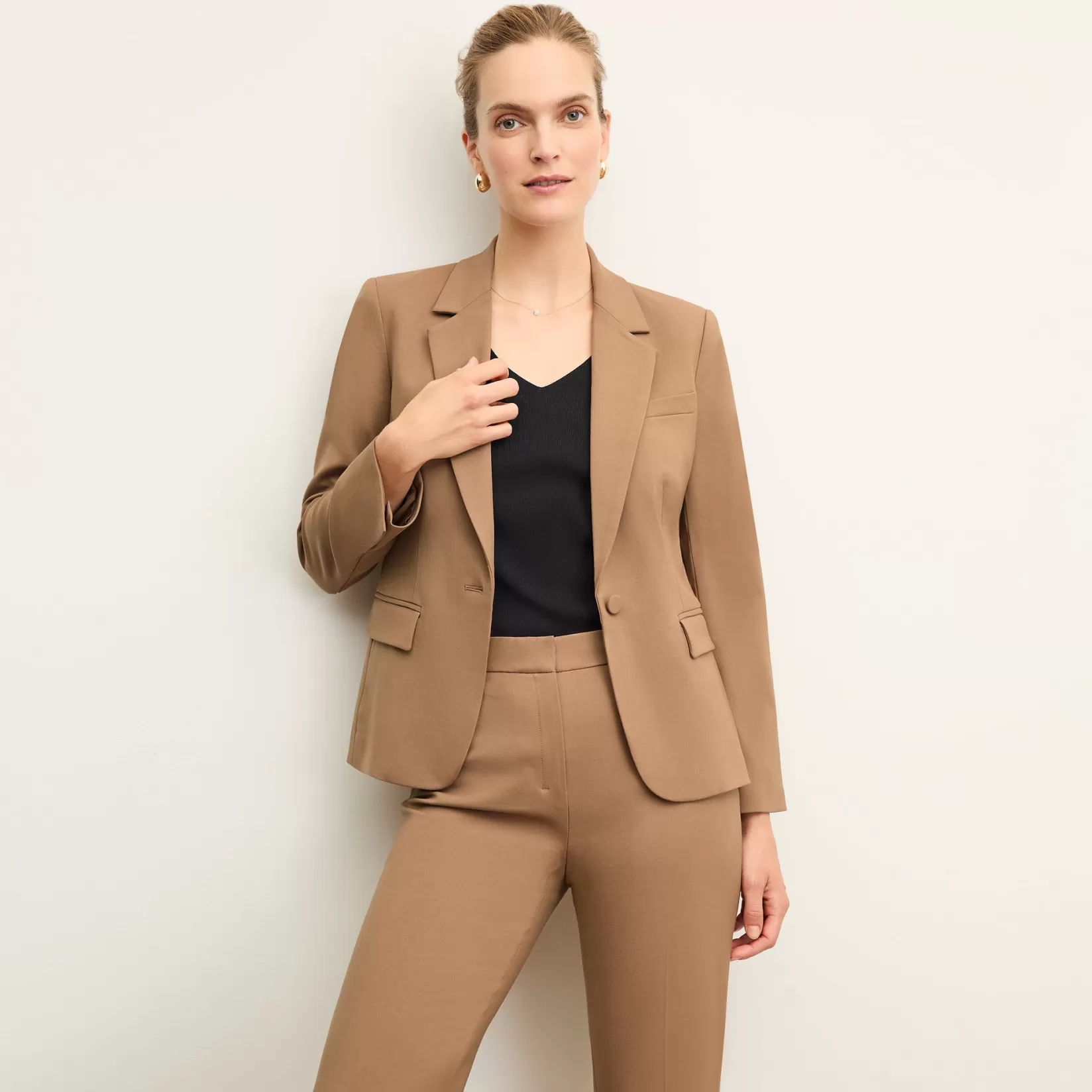 T-Shirts | M.M.LaFleur The Yasmine Blazer - Wool Twill Camel