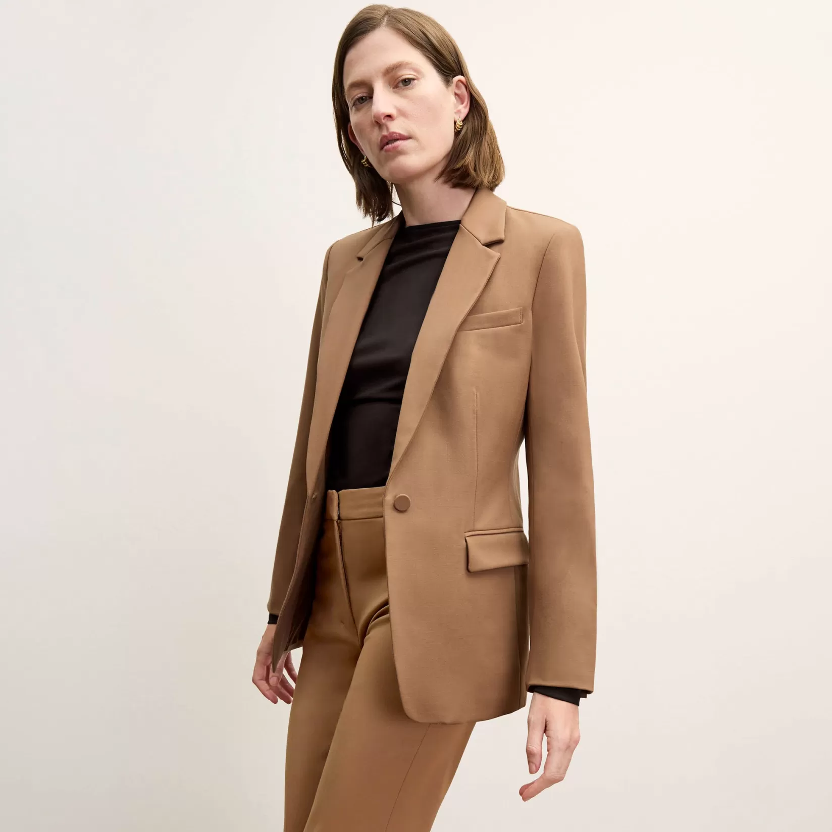 T-Shirts | M.M.LaFleur The Yiyan Classic Blazer - Wool Twill Camel